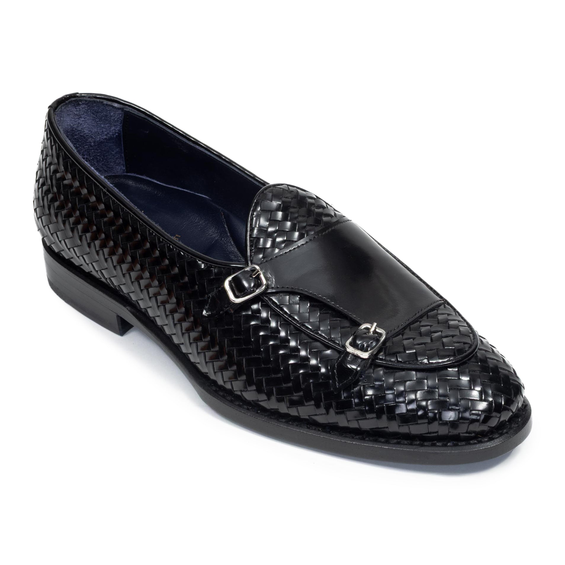 Monochrome Woven Double Buckle Loafer