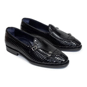 Monochrome Woven Double Buckle Loafer
