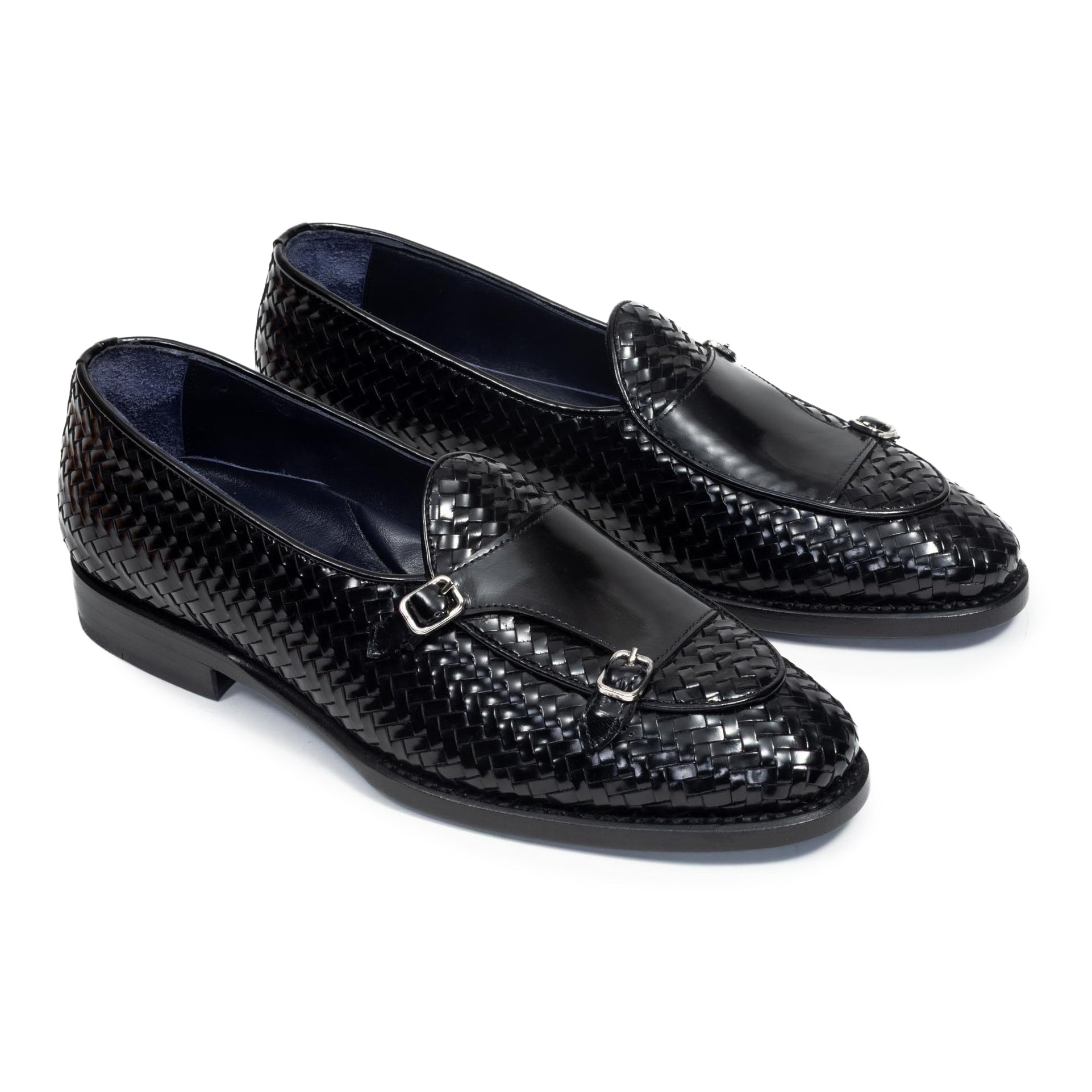 Monochrome Woven Double Buckle Loafer