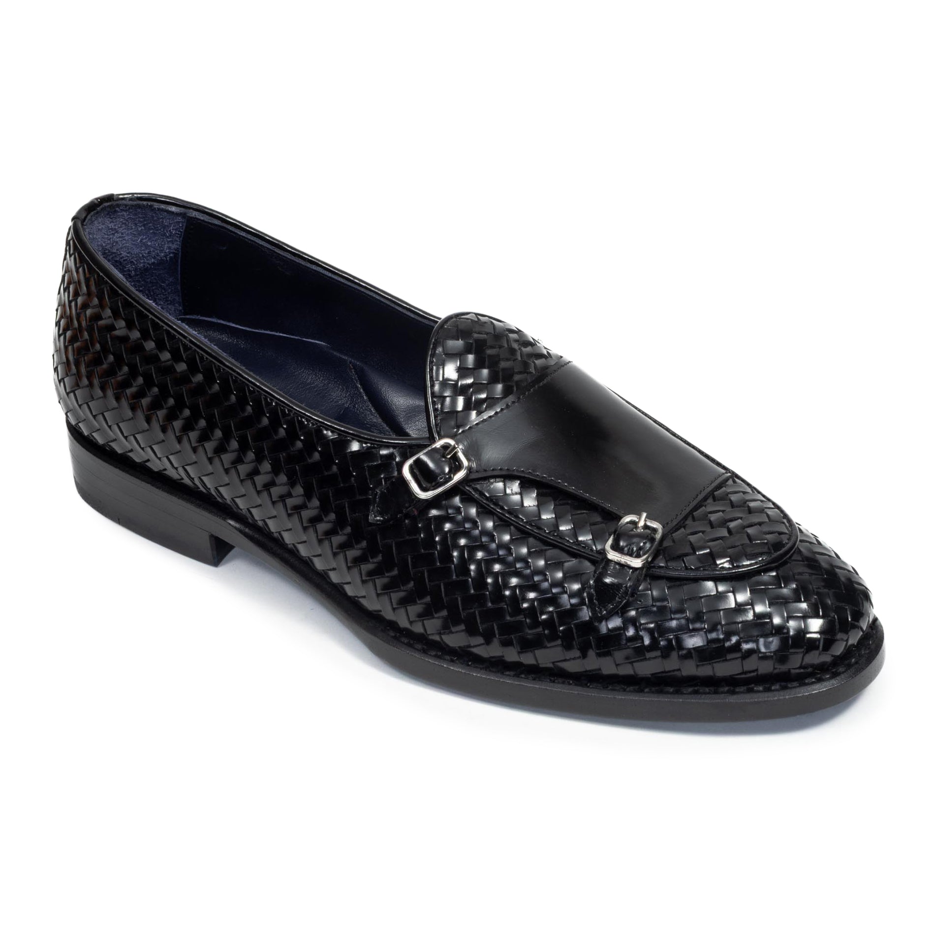 Monochrome Woven Double Buckle Loafer