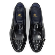 Monochrome Woven Double Buckle Loafer