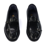 Monochrome Woven Double Buckle Loafer