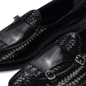 Monochrome Woven Double Buckle Loafer