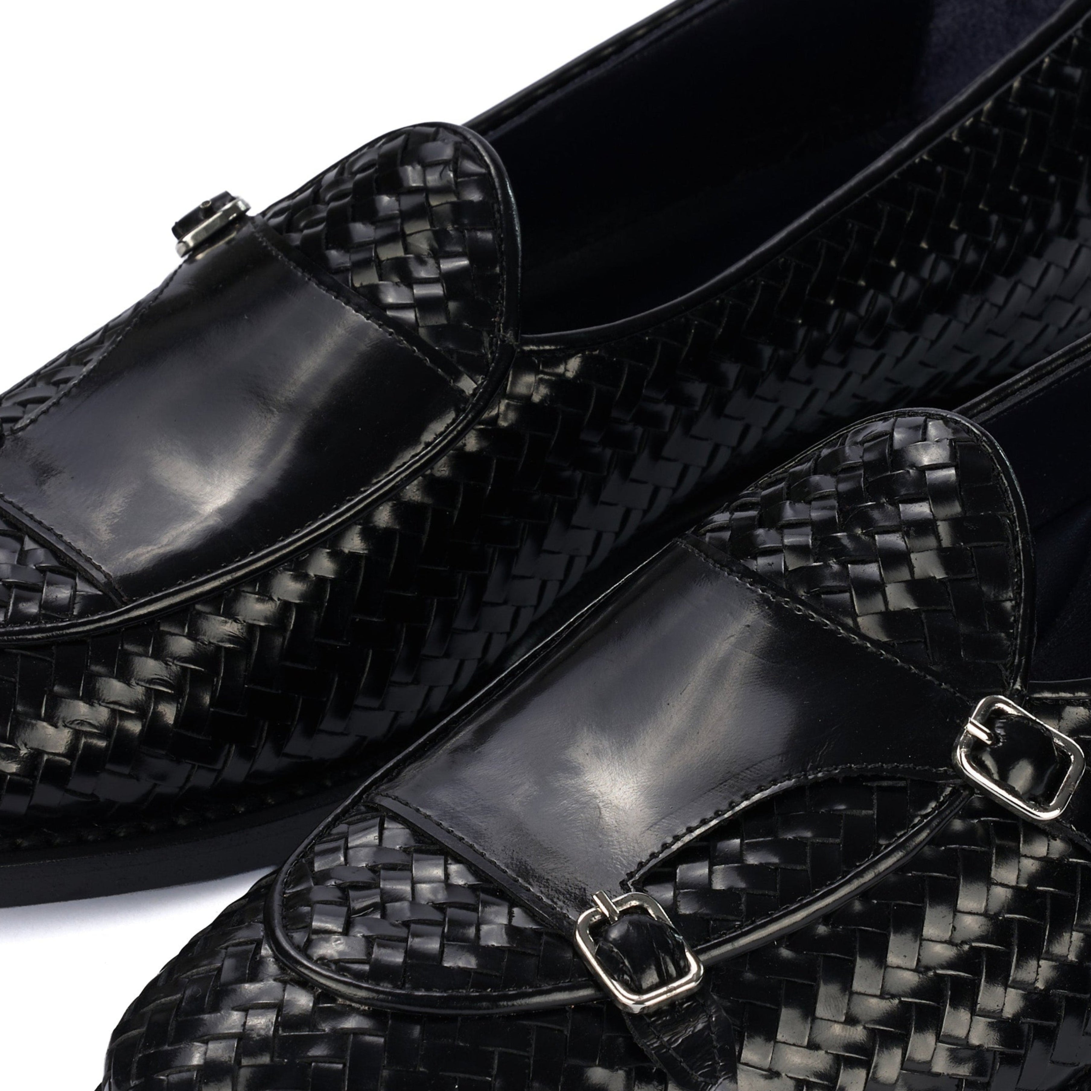 Monochrome Woven Double Buckle Loafer