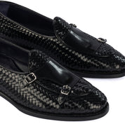 Monochrome Woven Double Buckle Loafer
