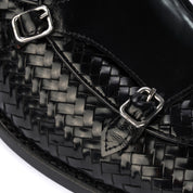 Monochrome Woven Double Buckle Loafer