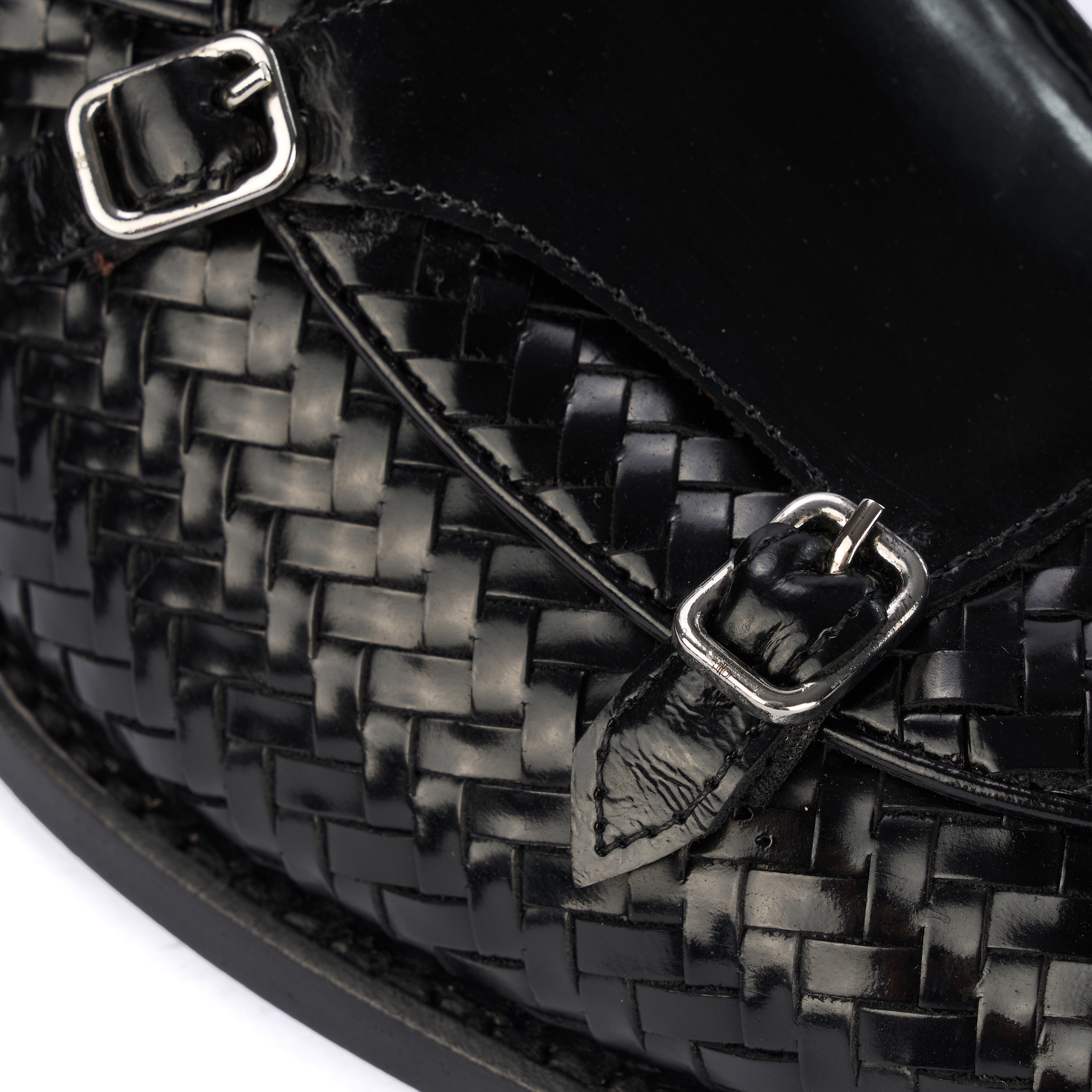 Monochrome Woven Double Buckle Loafer