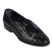 Monochrome Woven Double Buckle Loafer