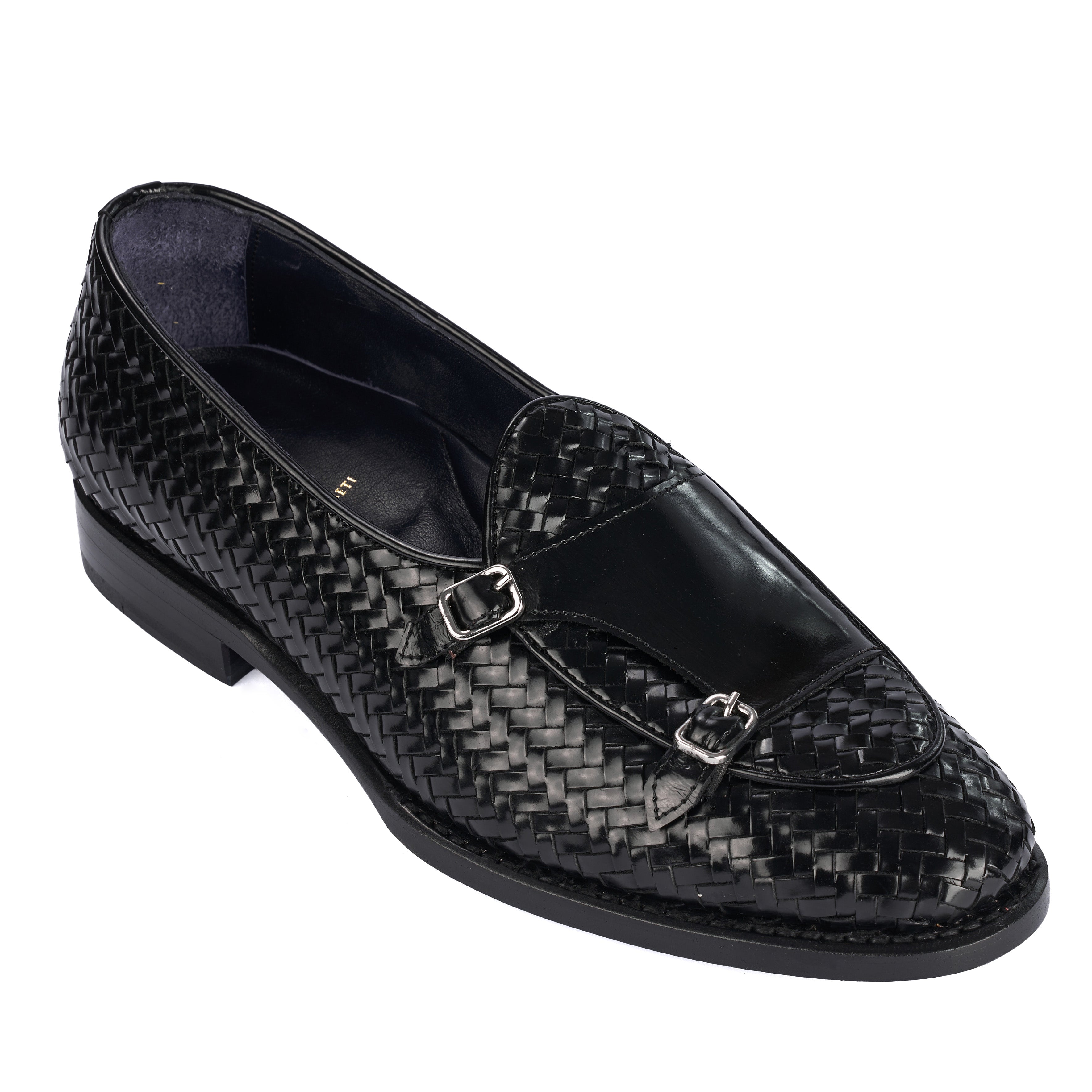 Monochrome Woven Double Buckle Loafer