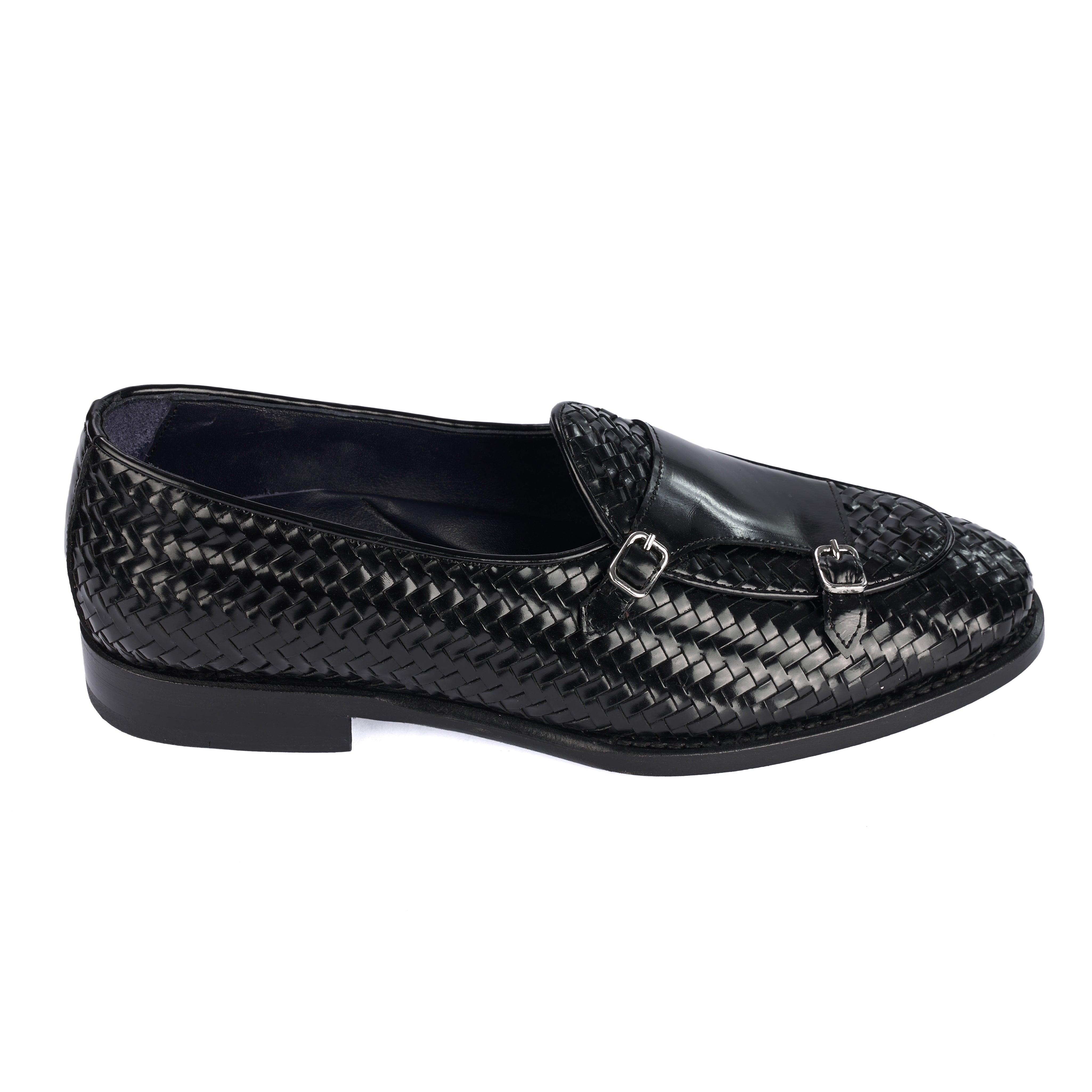 Monochrome Woven Double Buckle Loafer