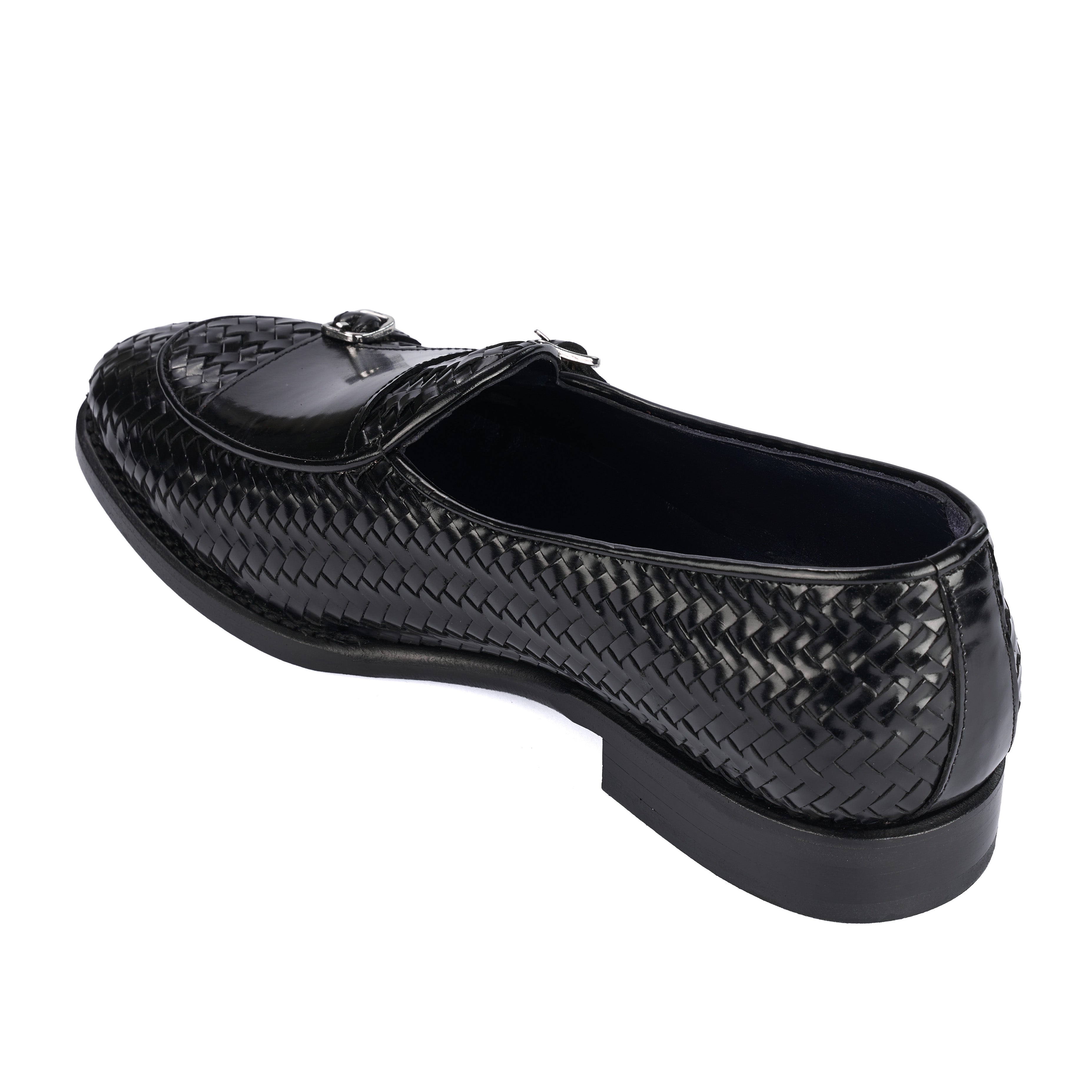 Monochrome Woven Double Buckle Loafer