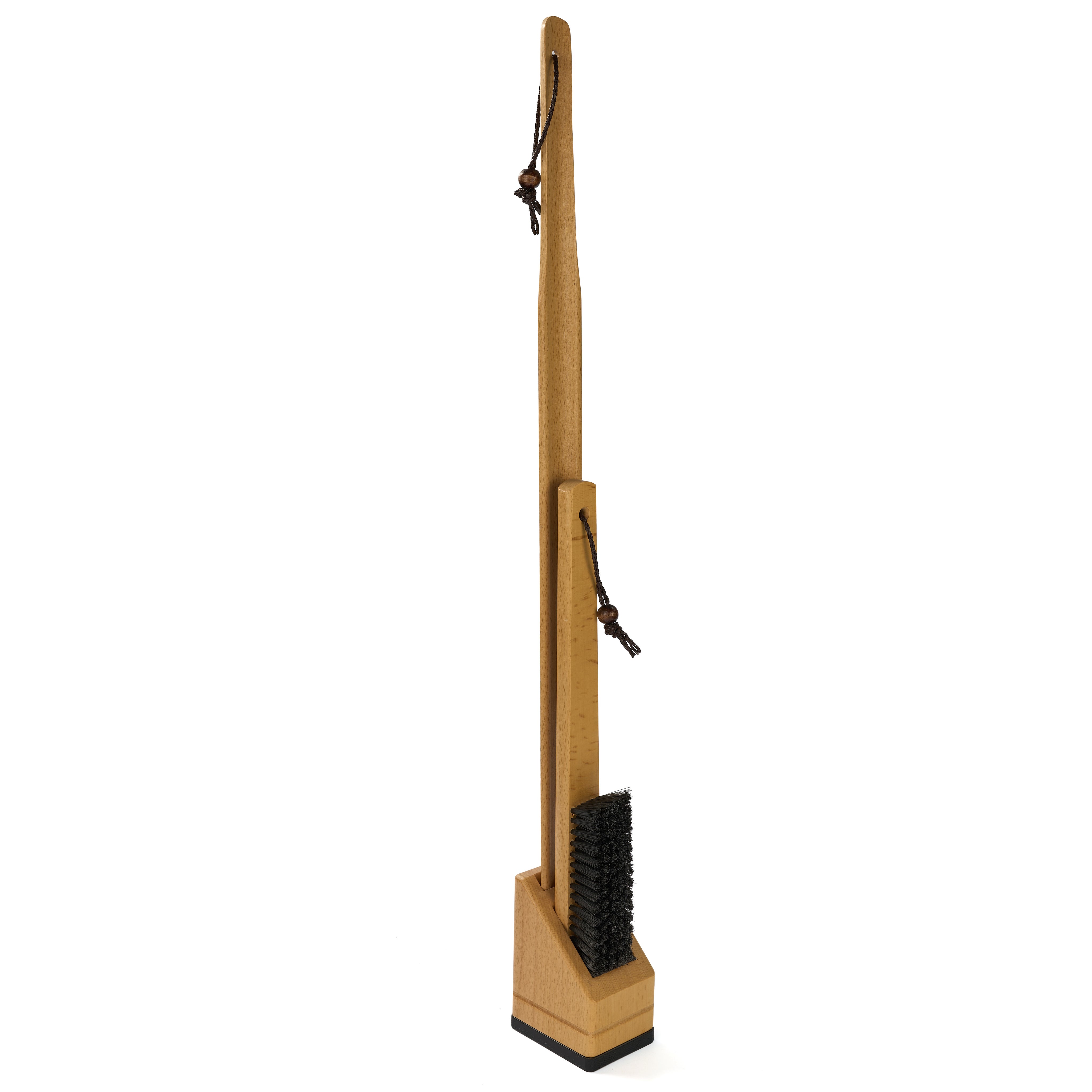 Premium Long-Handled Shoehorn and Brush Stand