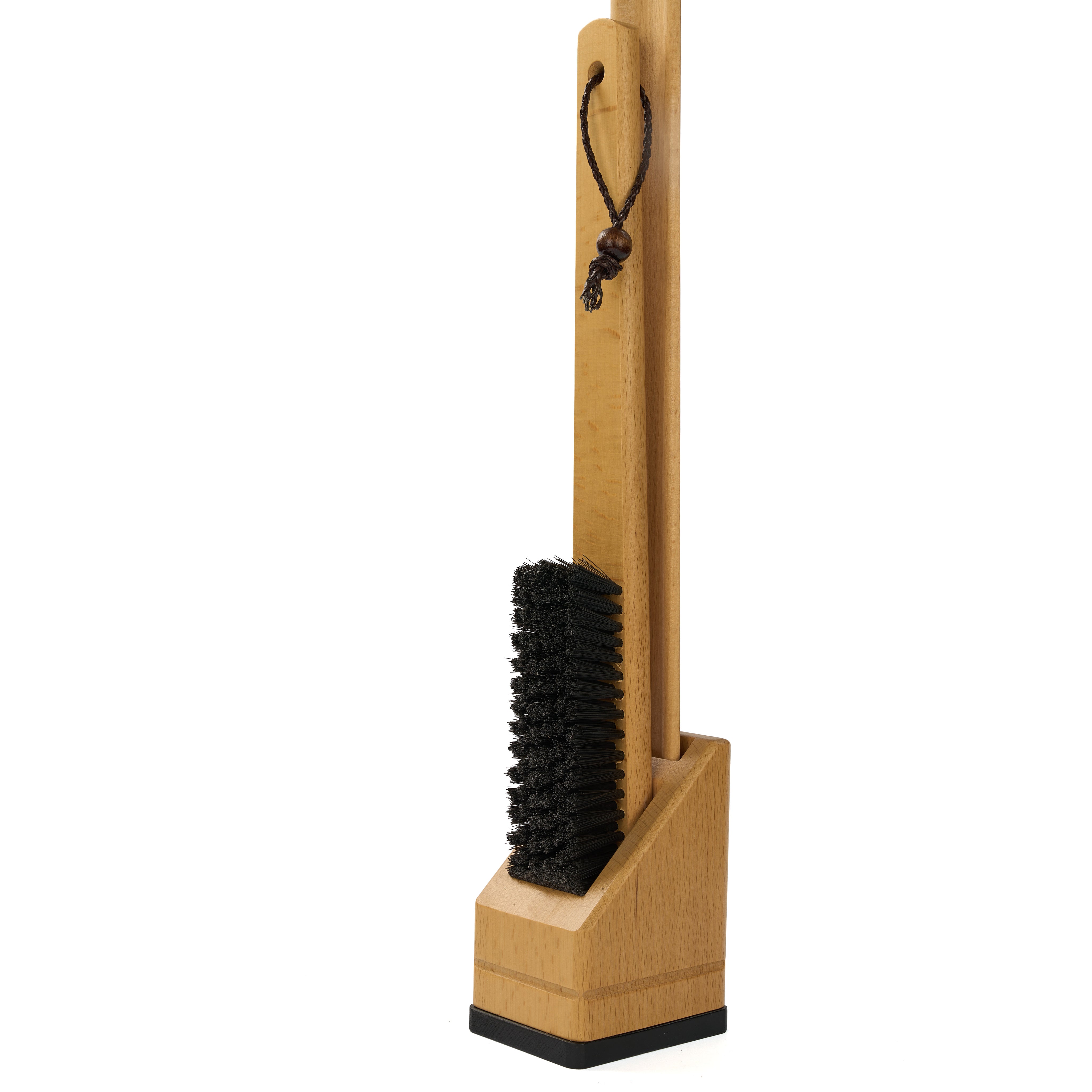 Premium Long-Handled Shoehorn and Brush Stand