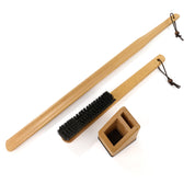 Premium Long-Handled Shoehorn and Brush Stand
