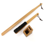 Premium Long-Handled Shoehorn and Brush Stand