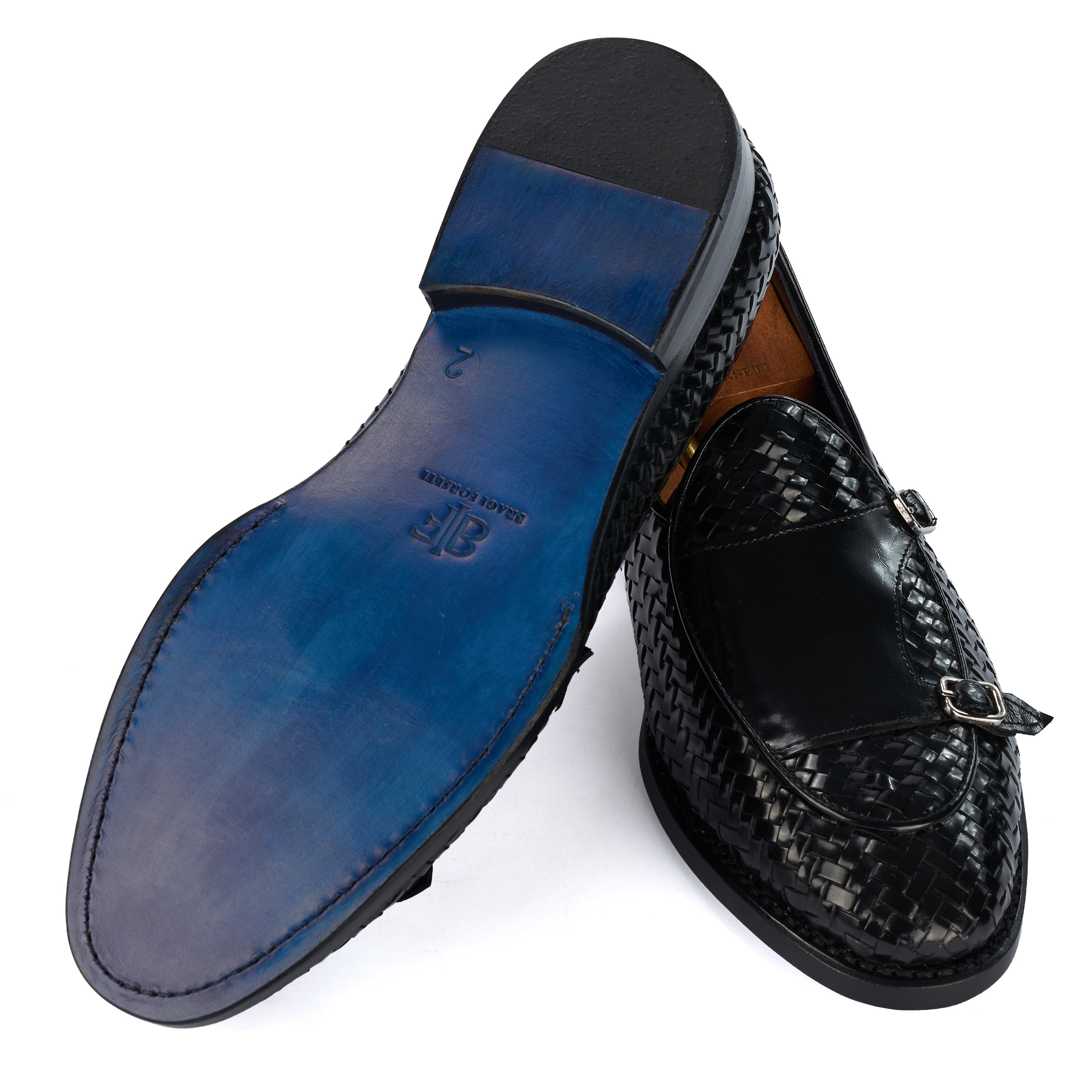 Monochrome Woven Double Buckle Loafer